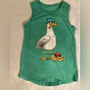 Green seagull tank top - vibrant colors!